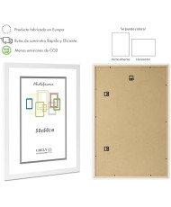 Marco de Fotos Grande 50x60cm (Blanco) MOD-254 Hecho de Madera | Ancho de Bastidor 1,20cm