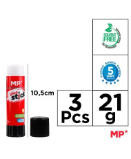 Pack de 3 pegamentos de barra, 21 gr