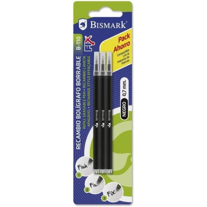 Recambio Negro Bolígrafo Borrable Bismark