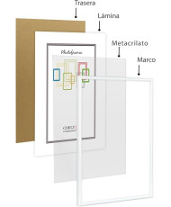 Marco de fotos 60x90cm MOD 316 Blanco Cuadro de pared ideal para fotos y diplomas