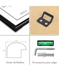 Marco de fotos 60x90cm MOD 312 Negro Cuadro de pared ideal para fotos y diplomas
