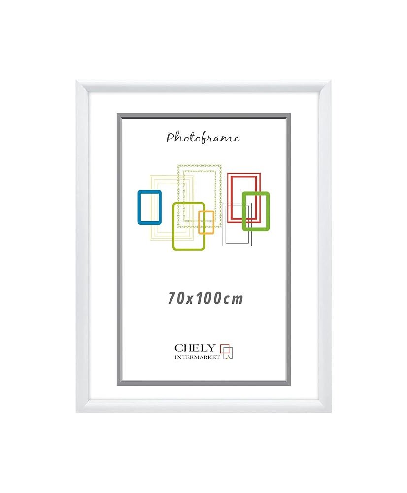 Marco de fotos 70x100cm MOD 316 Blanco Cuadro de pared ideal para fotos y diplomas