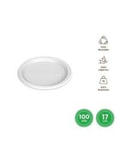 Platos 100  uds Redondo Reutilizable Blanco Ø 17 - 20.5CM