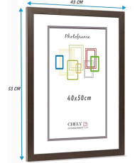 Marco de Foto 40x50cm (Wengué) MOD-254 Hecho de Madera, Ancho de moldura 2cm