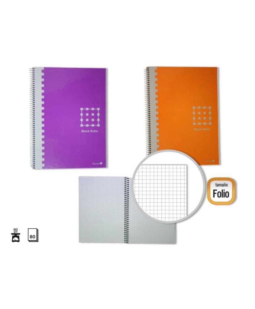 LIBRETA A4 TAPA DURA 80H CUADROS  ( 1uds)