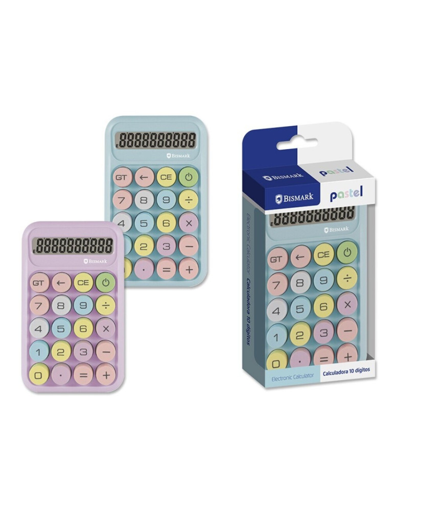 Calculadora pastel teclas colores 10 digitos