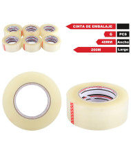Precinto Transparente (Pack De 6 Rollos 48mm X200m)