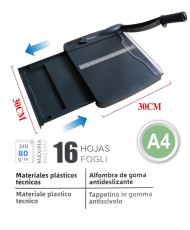 Guillotina de Papel A4 Base de Plastico Cortador de Papel 16 hojas de Capacidad Profesional para Papelería Fotográfica Oficina