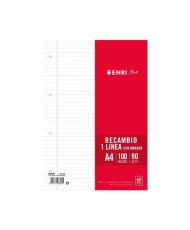 Recambio a4 100h 4 taladros 90g 1horizontal con margen enri
