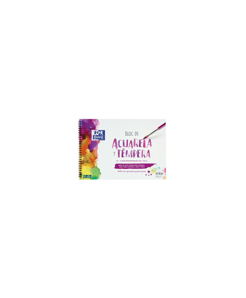 Bloc acuarela A4 10 hojas 300gr. Oxford