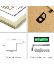 Marco de Foto A4 (Haya) MOD-254 Ancho de moldura 2cm. Ideal para enmarcar poster.
