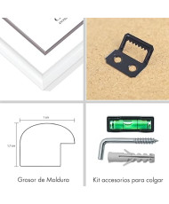 Marco de fotos 30x45cm MOD 316 Blanco Cuadro de pared ideal para fotos y diplomas