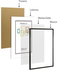 Marco de fotos 40x60cm MOD 312 Negro Cuadro de pared ideal para fotos y diplomas