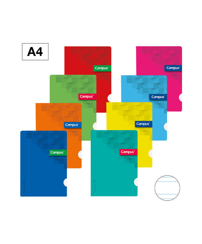 Libreta Grapada Campus A4 Tapa Básica 48 Hojas 90g Doble Raya 3,5 mm