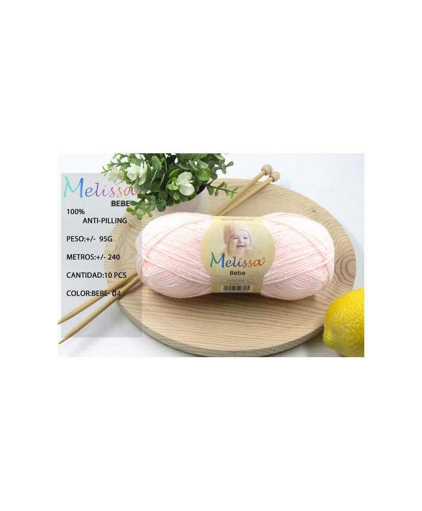 MELISSA Lana Bebé Hilo Acrílico Ovillo de Lana (250m 1u*100g)Antipilling Acrilico Ovillo para bebé suave,Certificado OEKO-TEX
