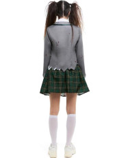Disfraz de Colegiala Zombie gris con chaqueta para mujer