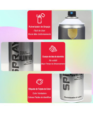 Pintura Spray 600ml -(Color BLANCO SATINADO ) Adecuado Metal Madera Y Plástico - (Paquete De 1)