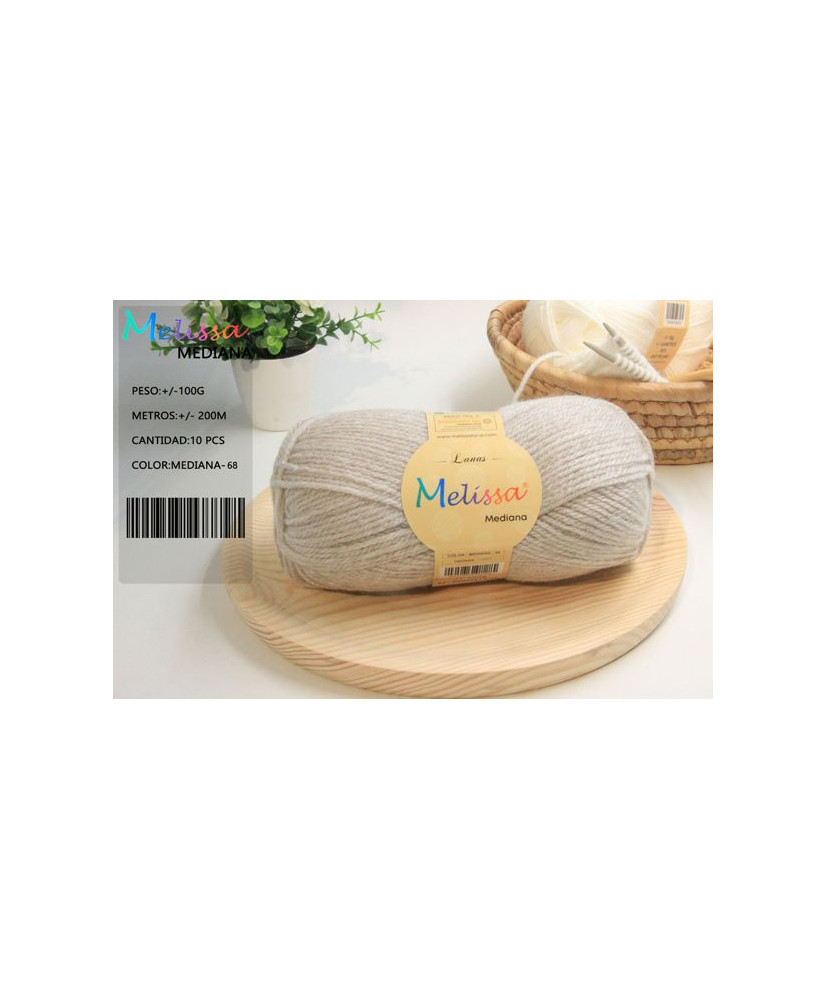 Melissa Hilo 100% Acrilico Ovillo de Lana Mediana 200m 100g para DIY Tejer y Ganchillo, Certificado OEKO-TEX Standard 100