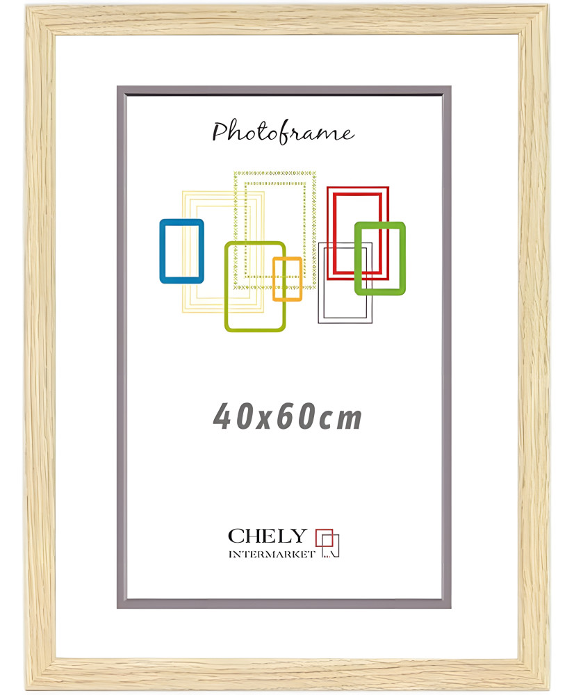 CHELY INTERMARKET Marco de Foto 40x60cm (Haya) MOD-254 Hecho de Madera, Ancho de moldura 2cm.