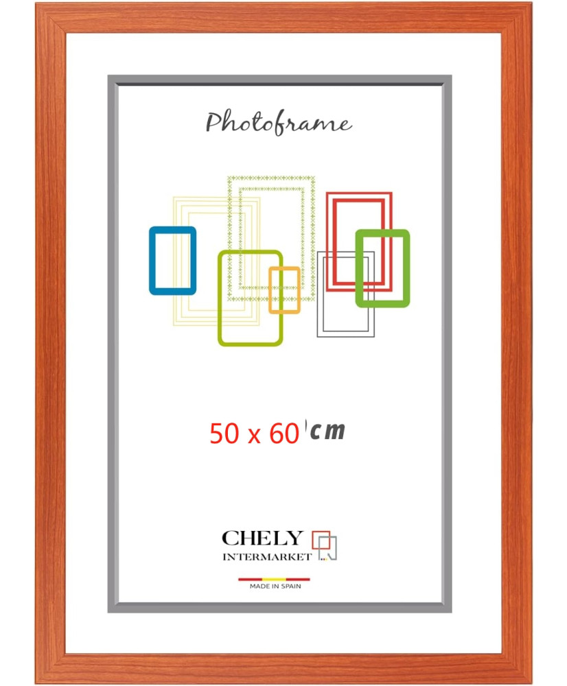 Marco de Foto 50x60cm (Cerezo) MOD-254 Hecho de Madera, Ancho de moldura 2cm