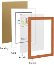 Marco de Foto 50x60cm (Cerezo) MOD-254 Hecho de Madera, Ancho de moldura 2cm