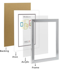 Marcos Diplomas 40x60cm (Plateado) MOD-254, Hecho de Madera, Ancho de Bastidor 2cm
