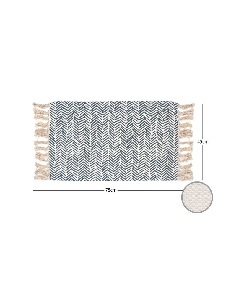 Alfombra de algodón (gris-beige, 45 x 75 cm)