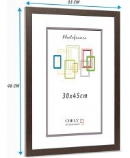 Marco de Foto 30x45cm (Wengué) MOD-254 Hecho de Madera, Ancho de moldura 2cm