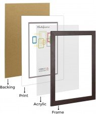 Marco de Foto 30x45cm (Wengué) MOD-254 Hecho de Madera, Ancho de moldura 2cm