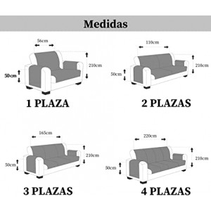 Funda Cubre Sofá Reversible,Dispone Todas Medidas , Protector para Sofás Acolchado Fabricado en España. ( 3PLAZAS 165CM, Choco)