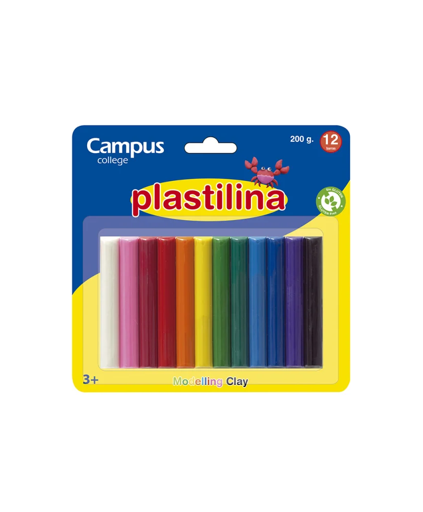 plastilina campus 200gr 12 Colores
