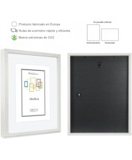 CHELY INTERMARKET Marco con paspartu 40x50cm (Int 30x40cm) Blanco MOD 351 cuadro ideal para fotos
