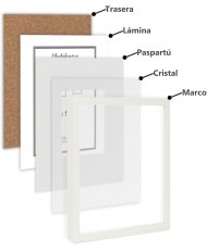 CHELY INTERMARKET Marco con paspartu 40x50cm (Int 30x40cm) Blanco MOD 351 cuadro ideal para fotos