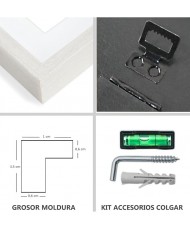 CHELY INTERMARKET Marco con paspartu 40x50cm (Int 30x40cm) Blanco MOD 351 cuadro ideal para fotos