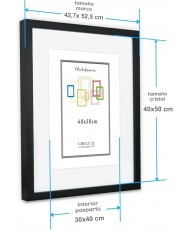 CHELY INTERMARKET Marco con paspartu 40x50cm (Int 30x40cm) Blanco MOD 351 cuadro ideal para fotos