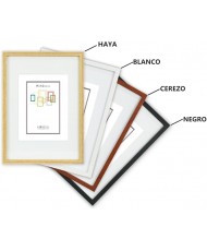 CHELY INTERMARKET Marco con paspartu 40x50cm (Int 30x40cm) Blanco MOD 351 cuadro ideal para fotos