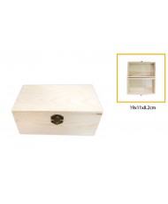 Cajas de Madera Rectangular con Cierre metálico,19 x 11x 8.2 cm