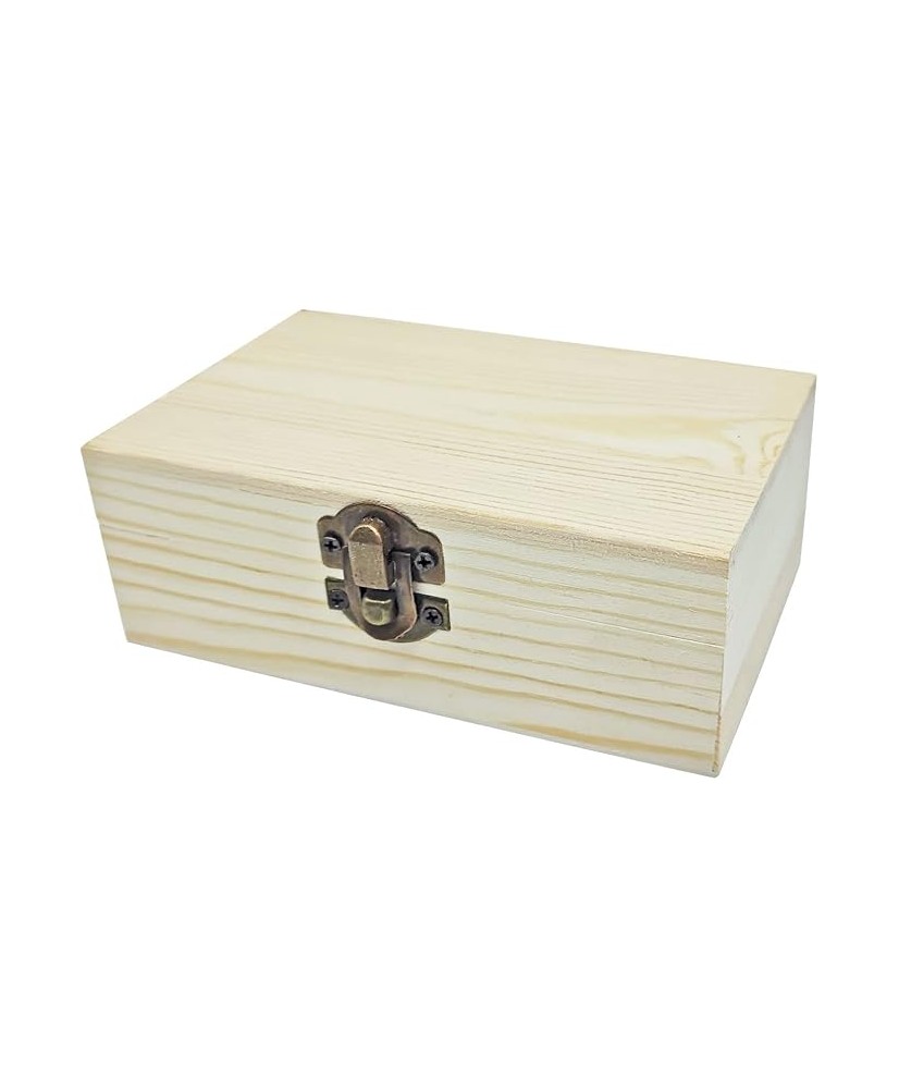 Cajas de Madera Rectangular con Cierre metálico,19 x 11x 8.2 cm