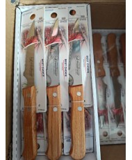 Cuchillos Sierra Chuletero. Mango de Madera. Microdentado