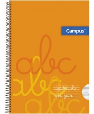 Campus - Cuadernos A4 Cuadrícula Pauta 3x3mm, Tapa Dura, 80 hojas, Pack de 6 blocs