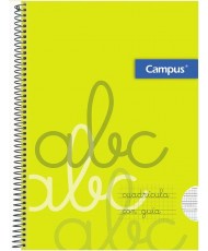Campus - Cuadernos A4 Cuadrícula Pauta 4x4mm, Tapa Polipropileno, 80 hojas, Pack de 6 blocs