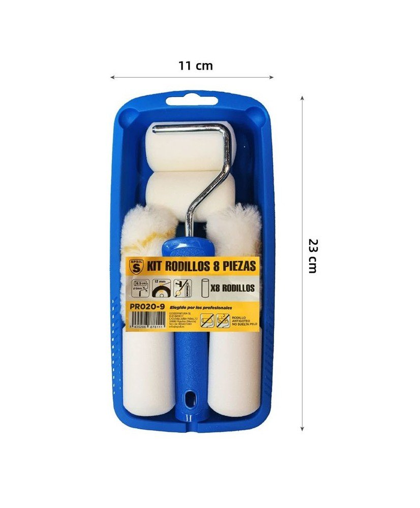 8 Piezas Rodillo Pintura Pequeño