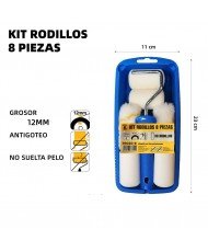 8 Piezas Rodillo Pintura Pequeño