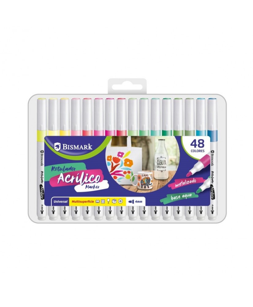 Rotuladores Acrilicos Metalizados 48 Colores