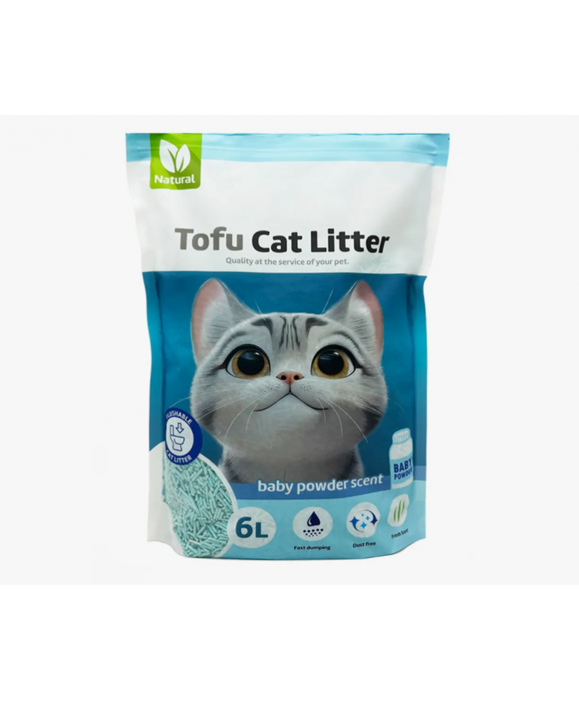 Arena Aglomerante para Gatos Arena de Tofu para Gatos sin Polvo 6 L