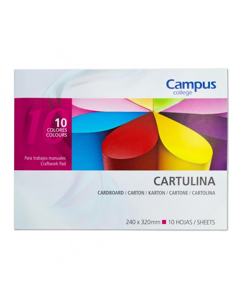 Campus 10 Hojas Papel Cartulina de Colores