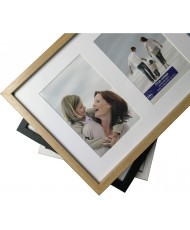 Marcos de Foto Multiples 10x15cm (Mod-3680) (Roble)  Vidrio (Medida 20x40cm