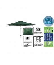 Sombrilla rectangular verde 200x300 cm