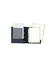 Archivador Oxford 4 Anillas A4+ Plástico Polyfoam con Goma - Incluye Recambio Cuadrícula 5x5 - Color Negro