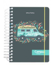 Agenda Escolar Diaria A5 2025-2026 Tapa Dura Estándar Campus